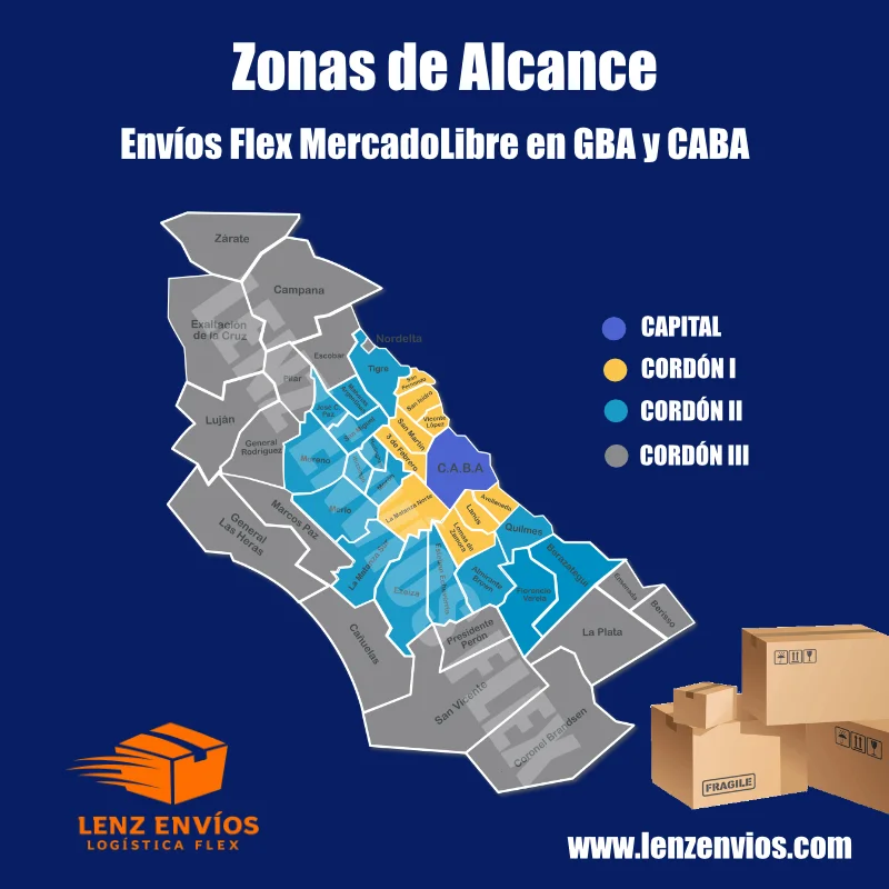 Mapa de cobertura Lenz Envios